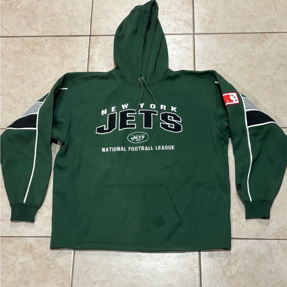 Vintage 90s Y2K NFL New York Jets Lee Sport Hoodie Sweatshirt Green Size Large